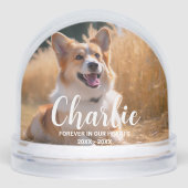 Custom Pet Memorial Photo with Name Schneekugeln (Vorderseite)