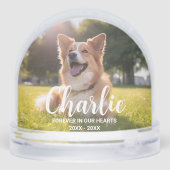 Custom Pet Memorial Photo with Name Schneekugeln (Rückseite)