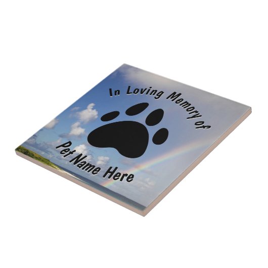Custom Pet Memorial Rainbow Fliese (Seite)
