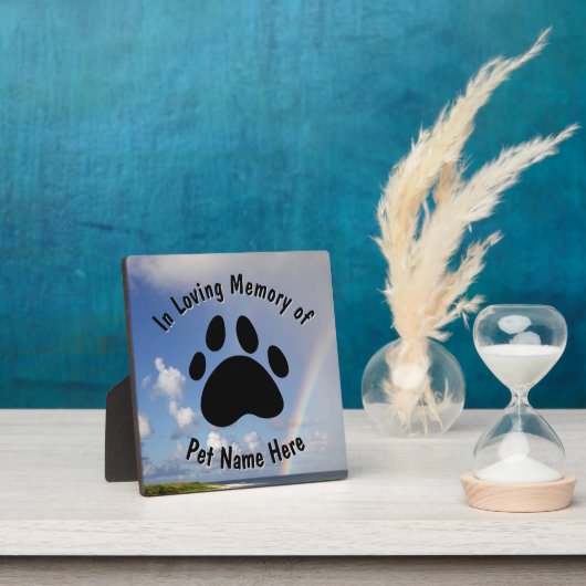 Custom Pet Memorial Rainbow Fotoplatte (InSitu)
