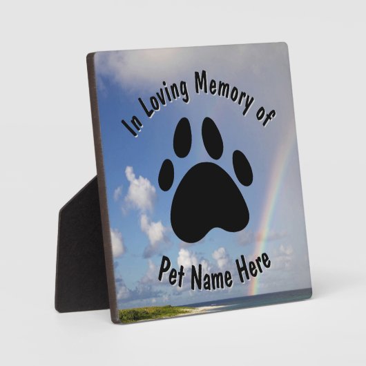 Custom Pet Memorial Rainbow Fotoplatte (Vorderseite)