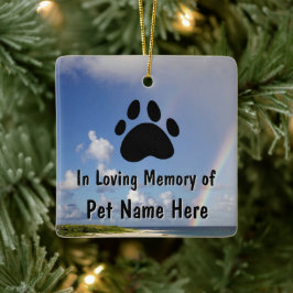 Custom Pet Memorial Rainbow Keramikornament