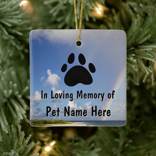 Custom Pet Memorial Rainbow Keramikornament (Baum)