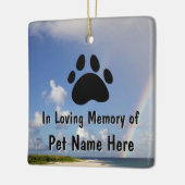 Custom Pet Memorial Rainbow Keramikornament (Links)