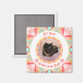 Custom Pet Memorial Red Pink Photo Quotes Magnet (Vorderseite/Rückseite)