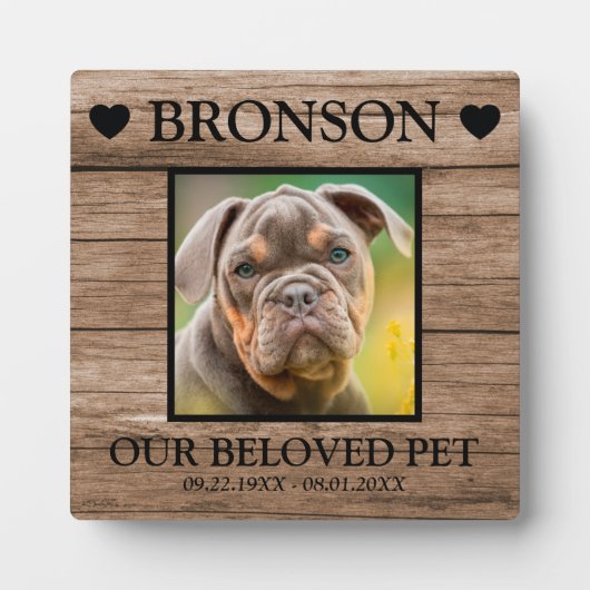 Custom Pet Memorial Wood Foto Fotoplatte (Vorderseite)
