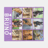 Custom Pet Memory Dog Cat Violet with 9 Photos Fleecedecke (Vorderseite (Horizontal))