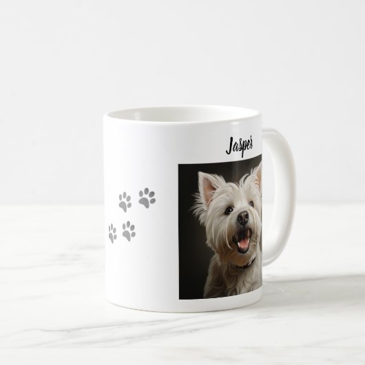 Custom Pet Mug Using Your Photo & Name Kaffeetasse (VorderseiteRechts)