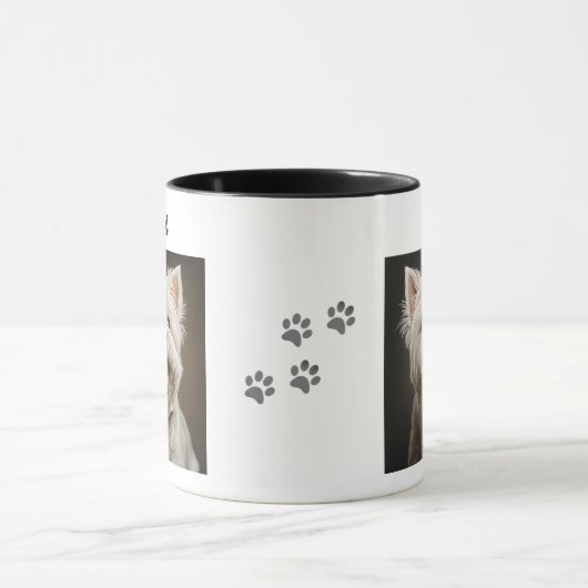 Custom Pet Mug Using Your Photo & Name Tasse (Zentrum)