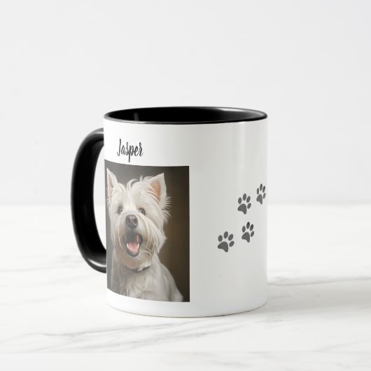 Custom Pet Mug Using Your Photo & Name Tasse (Vorderseite Links)
