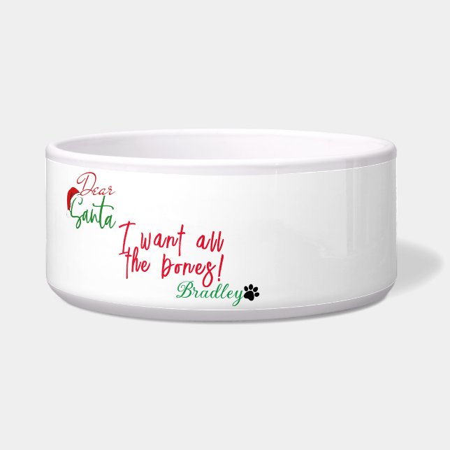 Custom Pet Name Food Bowl - Christmas Pet Gift Napf (Vorderseite)