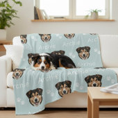 Custom Pet Name Photo Dog Fleecedecke