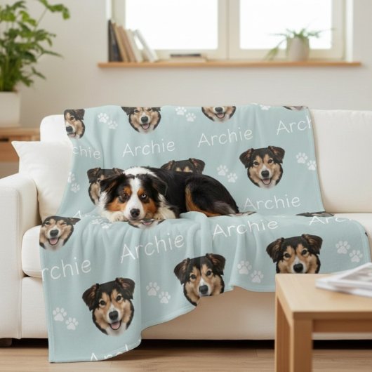 Custom Pet Name Photo Dog  Fleecedecke