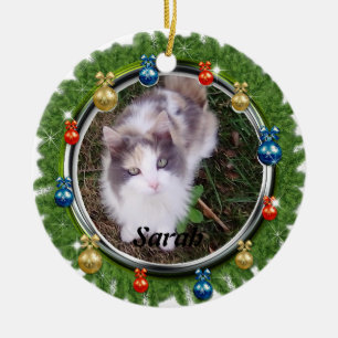 Custom Pet Ornaments Weihnachtsfeier Runde Keramik Ornament