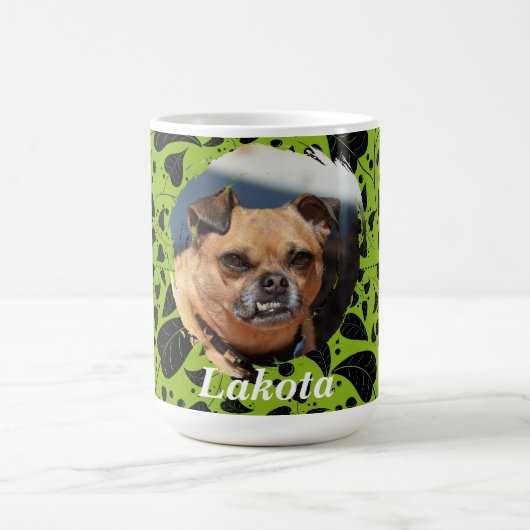 Custom Pet Parent Mug with Green & Black Plant Kaffeetasse (Mittel)