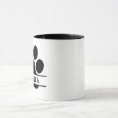 Custom Pet Paw Print Mug | Black & White Tasse (Zentrum)
