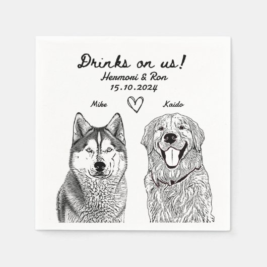 Custom Pet Personalisiert Simple Wedding Serviette (Vorderseite)