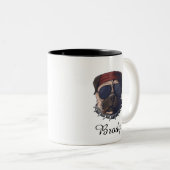 Custom pet personalized dog funny face zweifarbige tasse (VorderseiteRechts)