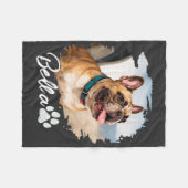 Custom Pet Photo and Name Typography Fleecedecke (Vorderseite (Horizontal))