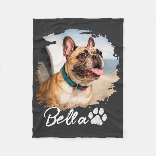 Custom Pet Photo and Name Typography Fleecedecke (Vorderseite)