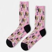 Custom Pet Photo and  Paw Prints Socks Socken (Linkes Detail)