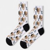 Custom Pet Photo and Paw Prints Socks Socken (Linkes Detail)