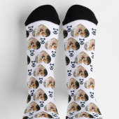 Custom Pet Photo and Paw Prints Socks Socken (Oben)