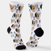 Custom Pet Photo and Paw Prints Socks Socken (Gewinkelt)
