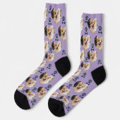 Custom Pet Photo and Paw Prints Socks Socken (Linkes Detail)