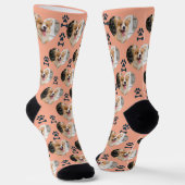 Custom Pet Photo and Paw Prints Socks Socken (Gewinkelt)