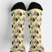 Custom Pet Photo and  Paw Prints Socks Socken (Oben)