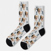 Custom Pet Photo and  Paw Prints Socks Socken (Linkes Detail)