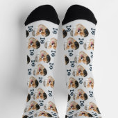 Custom Pet Photo and Paw Prints Socks Socken (Oben)