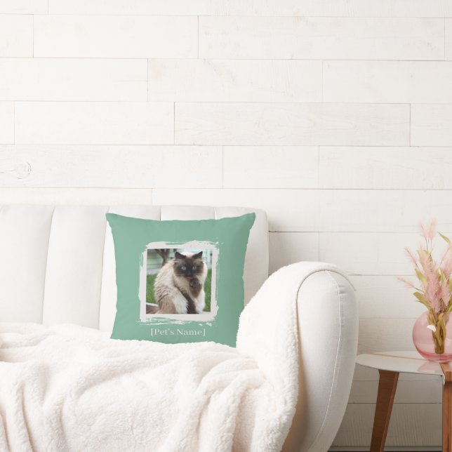 Custom Pet Photo Brushstroke Pillow | Home Décor Kissen (Liege)