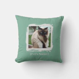 Custom Pet Photo Brushstroke Pillow | Home Décor Kissen