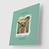 Custom Pet Photo Brushstroke Wall Clock Quadratische Wanduhr (Winkel)