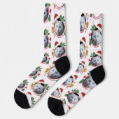 Custom Pet Photo Christmas Pattern Fun Socks Socken (Linkes Detail)