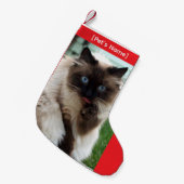 Custom Pet Photo Christmas Stocking Kleiner Weihnachtsstrumpf (Vorderansicht (hängend))