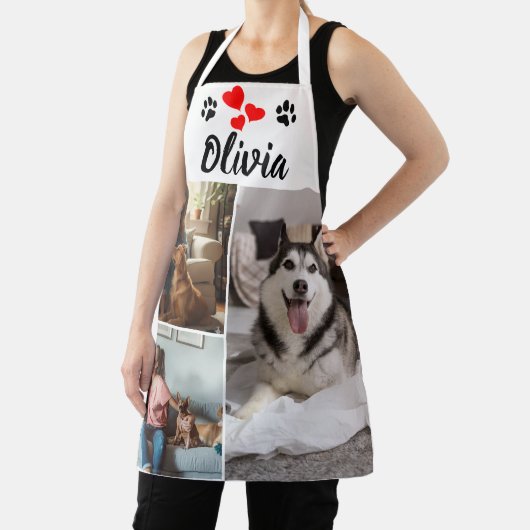 Custom Pet Photo Collage & Name Apron Schürze (InSitu)