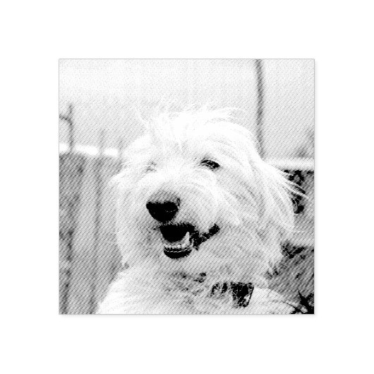 Custom Pet Photo Etched Style Gummistempel (Prägung)