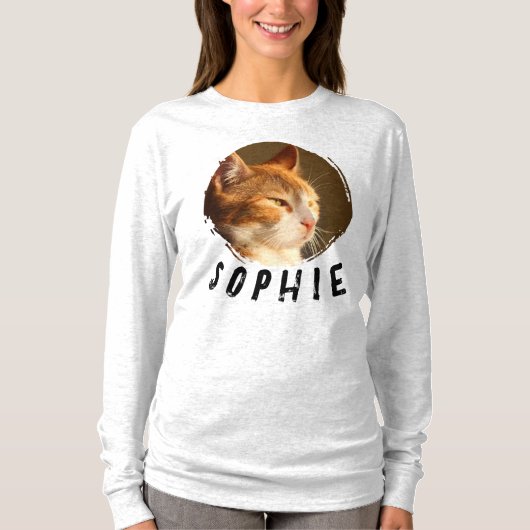 Custom Pet Photo Name Dog Cat Face Pet Lover Gift  T-Shirt (Vorderseite)