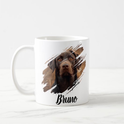 Custom Pet Photo Name Dog Lover Gift Dog Mom Mug Kaffeetasse (Links)