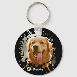 Custom Pet Photo & Name Metal Circle Keychain Schlüsselanhänger