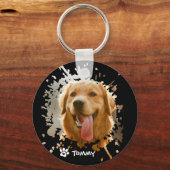 Custom Pet Photo & Name Metal Circle Keychain Schlüsselanhänger (Vorderseite)