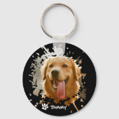 Custom Pet Photo & Name Metal Circle Keychain Schlüsselanhänger (Rückseite)