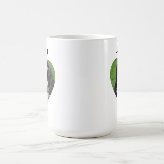 Custom Pet Photo Name, Minimal Modern Typography Kaffeetasse (Mittel)