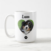 Custom Pet Photo Name, Minimal Modern Typography Kaffeetasse (Links)
