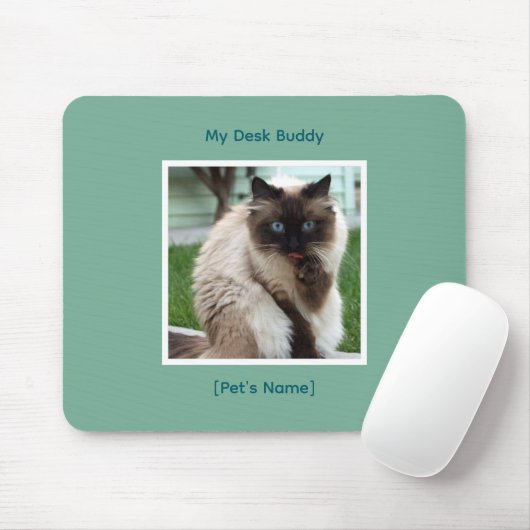 Custom Pet Photo & Name Mousepad | Desk Buddy (Mit Mouse)