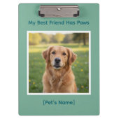 Custom Pet Photo & Name, school & work Klemmbrett (Vorderseite)