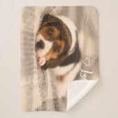 Custom Pet Photo & Name Sherpa Blanket Sherpadecke (Vorderseite)